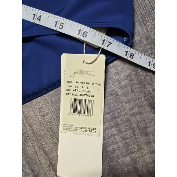 Gottex One Piece Swimsuit Bodysuit Cobalt Blue Size L NWT MSRP $150 - Picture 5 of 6